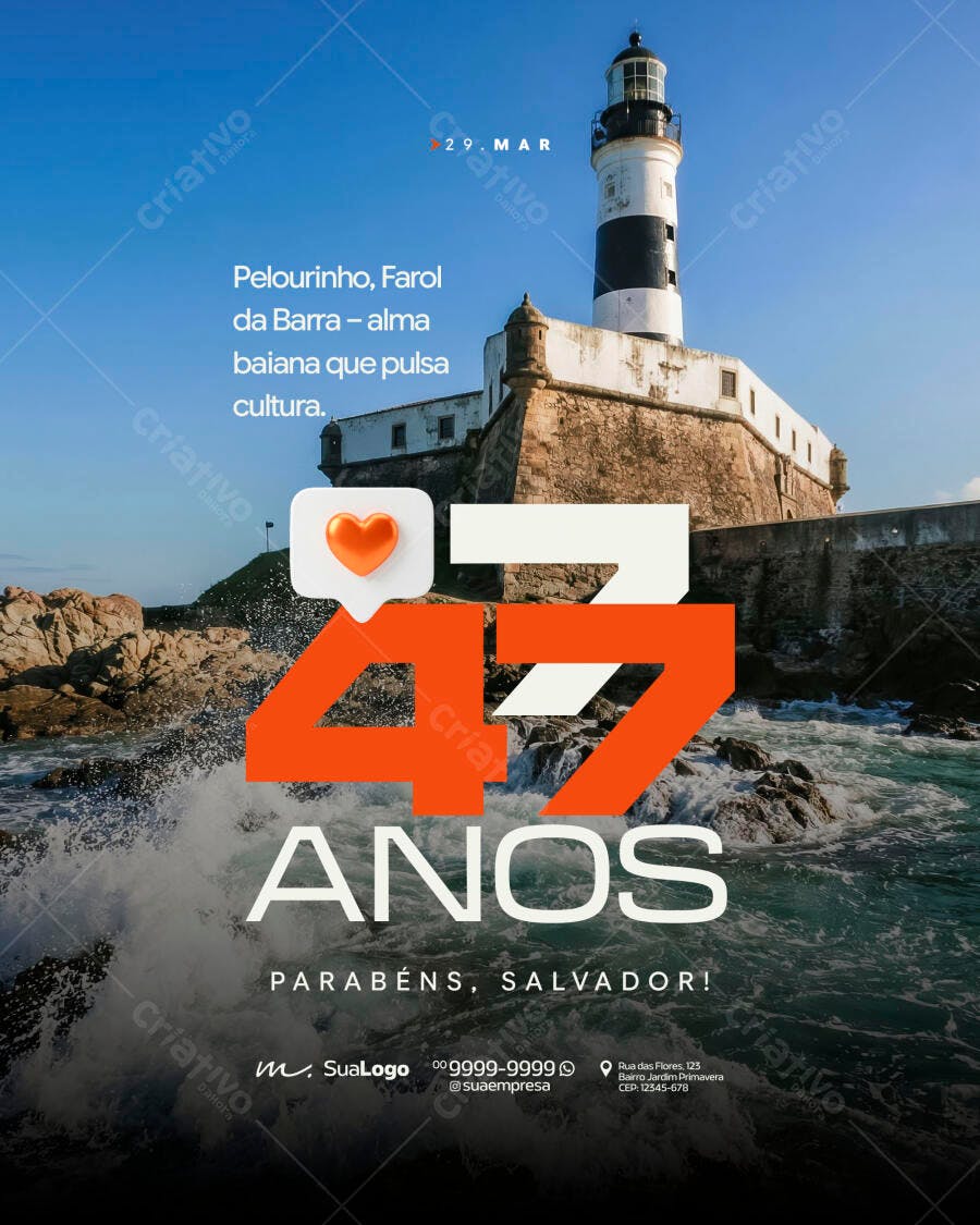 Post Instagram Aniversário Salvador 475 Anos PSD Editável