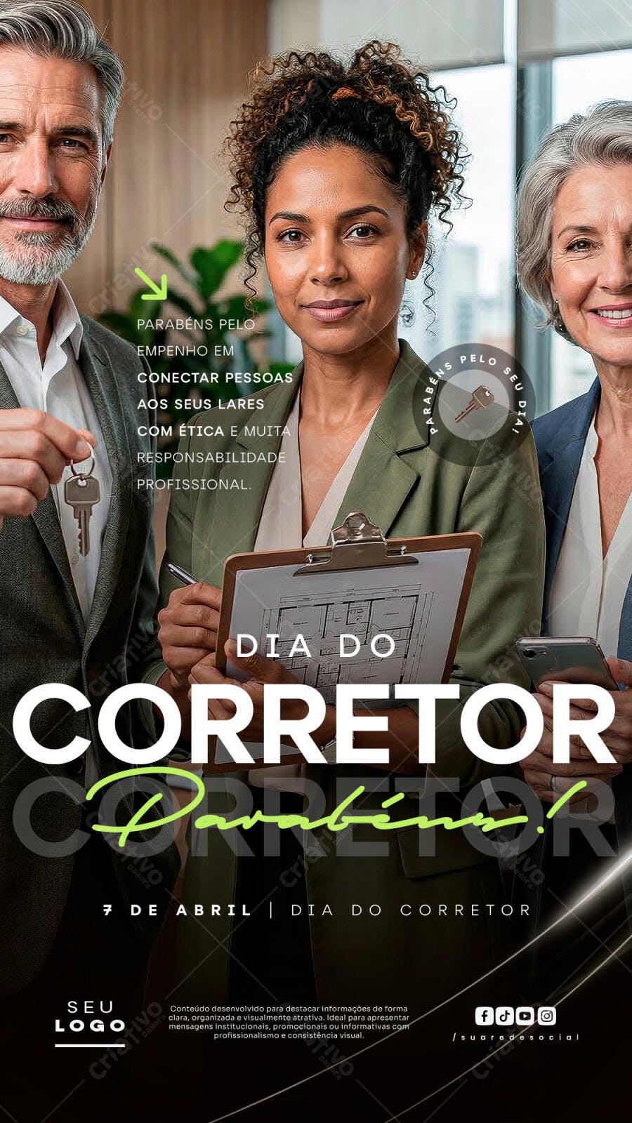 Story Dia do Corretor Imobiliária PSD Editável