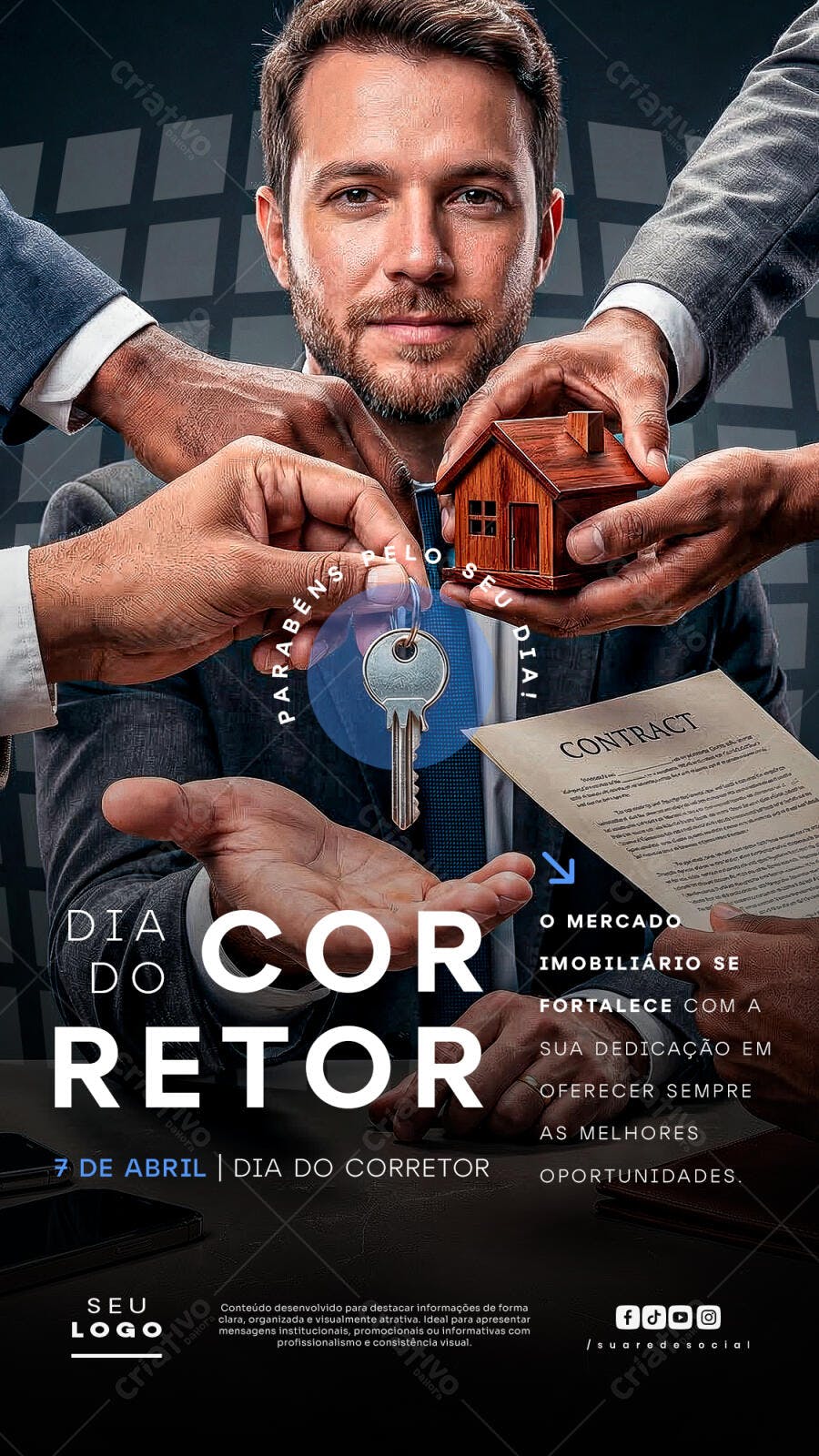 Story Dia do Corretor Imobiliário 7 de Abril PSD Editável