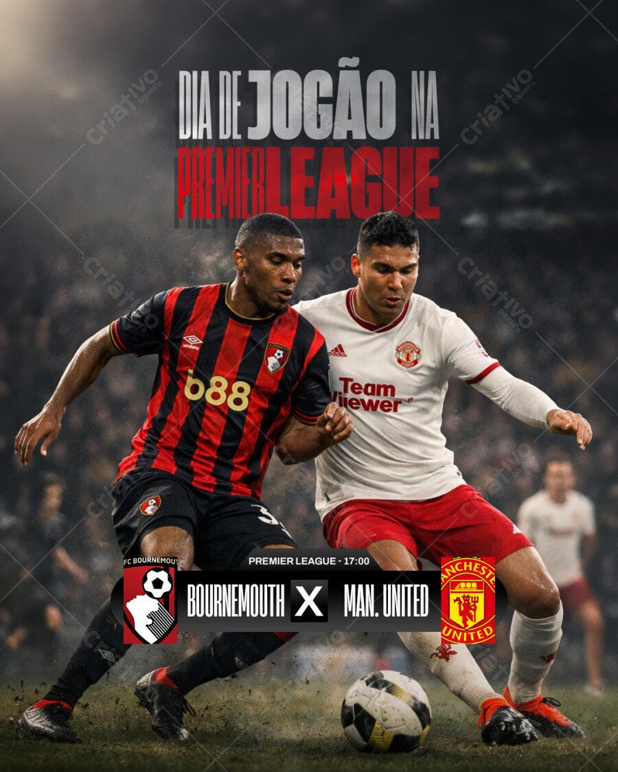 Post Instagram Premier League Futebol PSD Editável