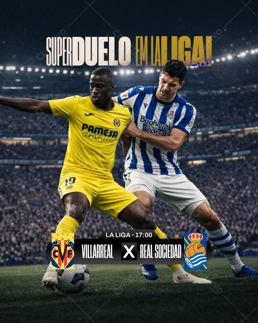 Post Instagram Futebol La Liga Super Duelo PSD Editável