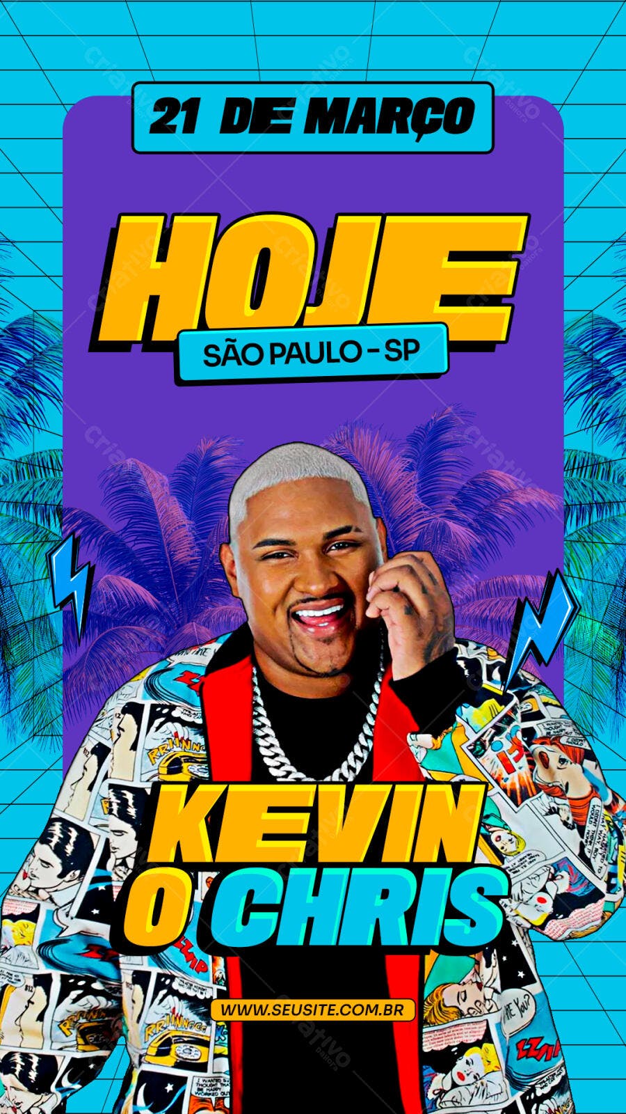 Story Instagram Show Kevin O Chris 21 de Março PSD Editável