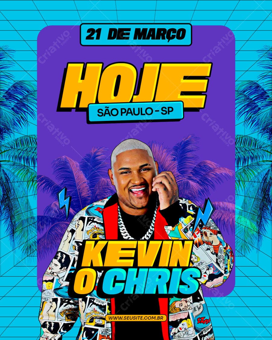 Post Instagram Show Kevin O Chris 21 de Março PSD Editável