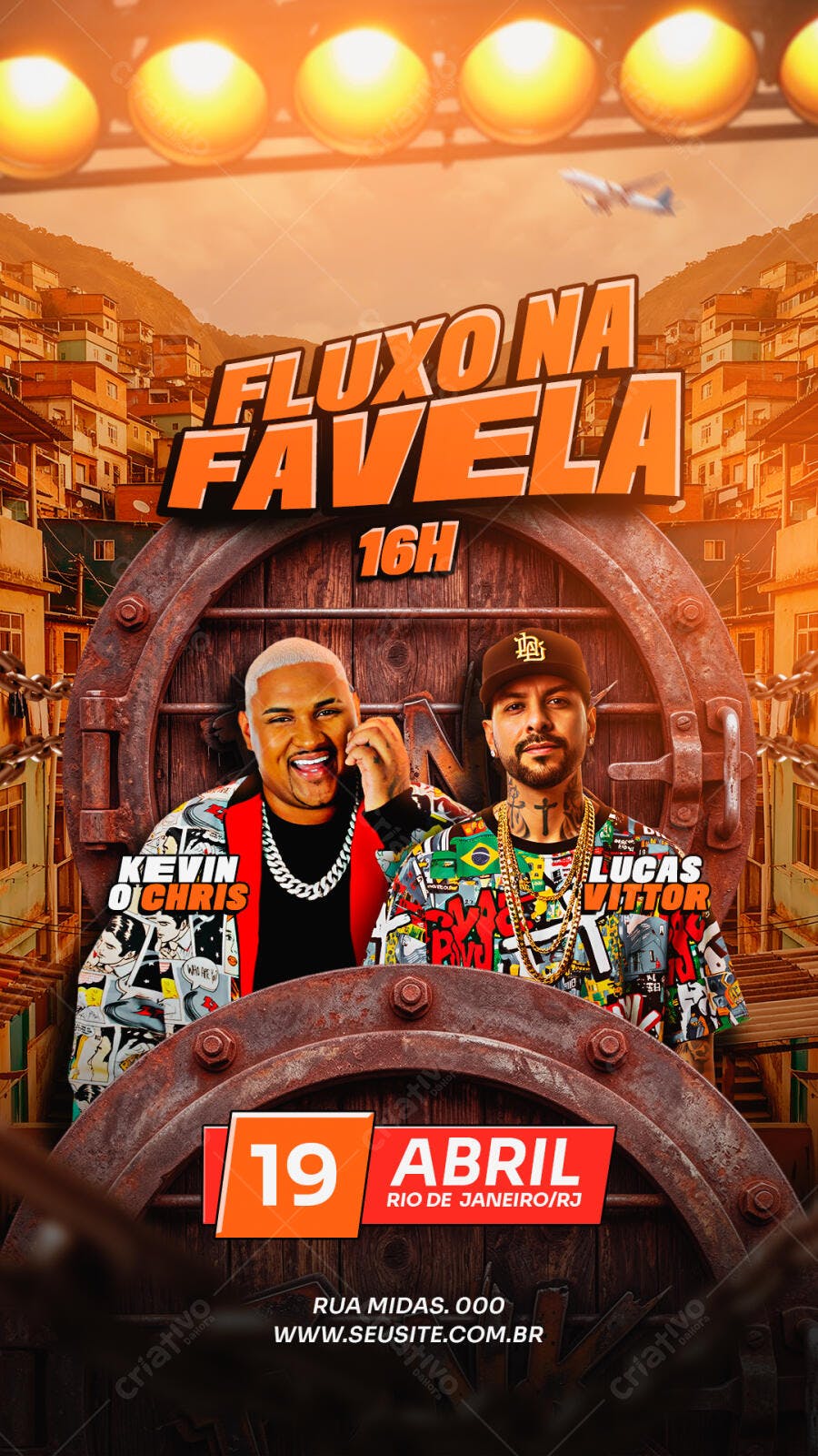 Story Instagram Fluxo na Favela Evento PSD Editável