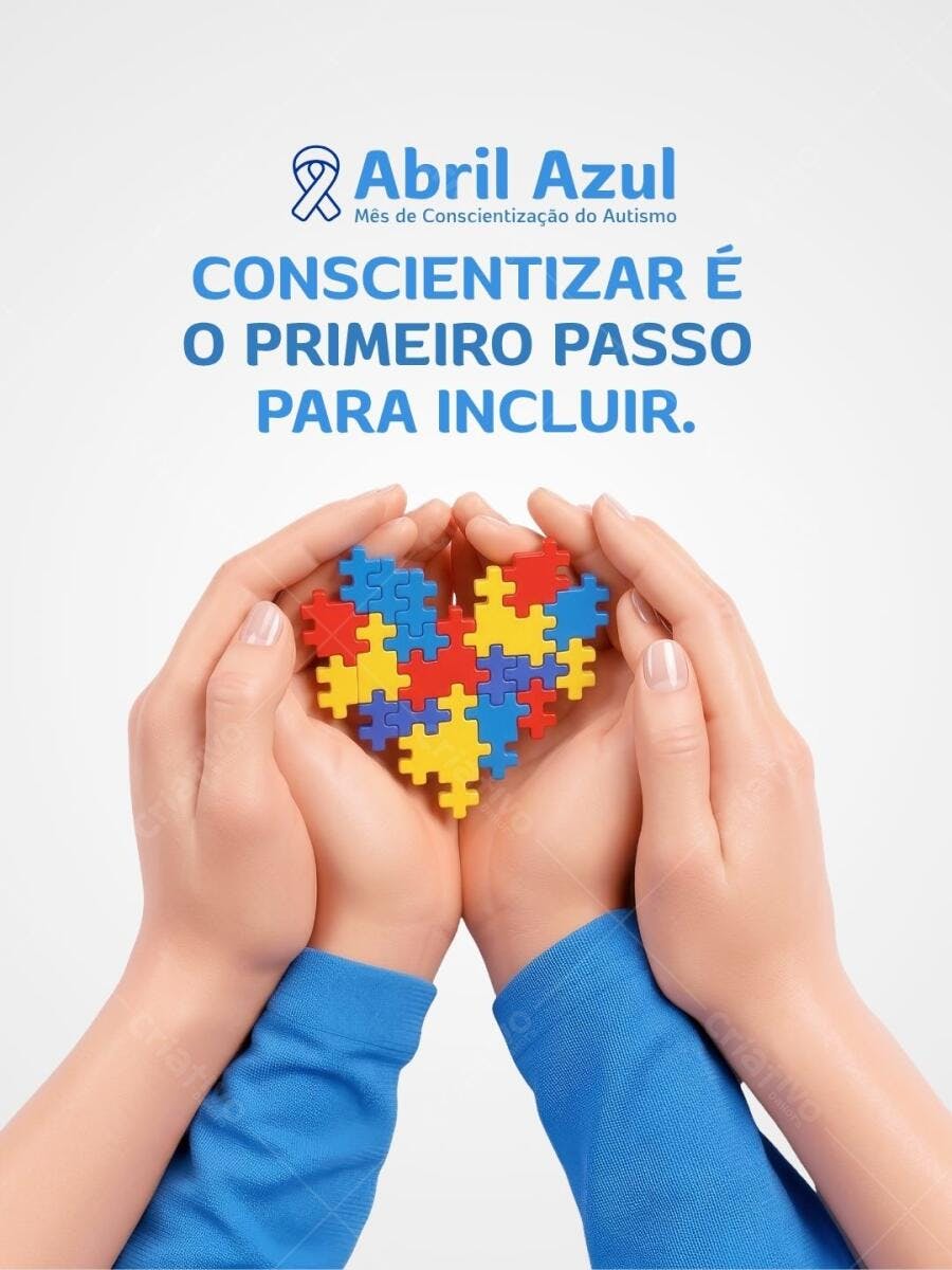 Template Canva Post Abril Azul Conscientização Autismo Editável