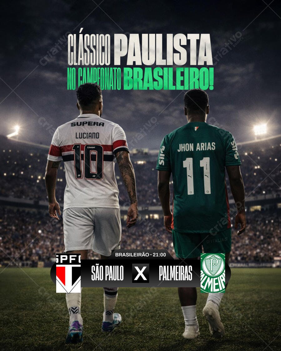 Post Instagram Clássico Paulista Futebol PSD Editável