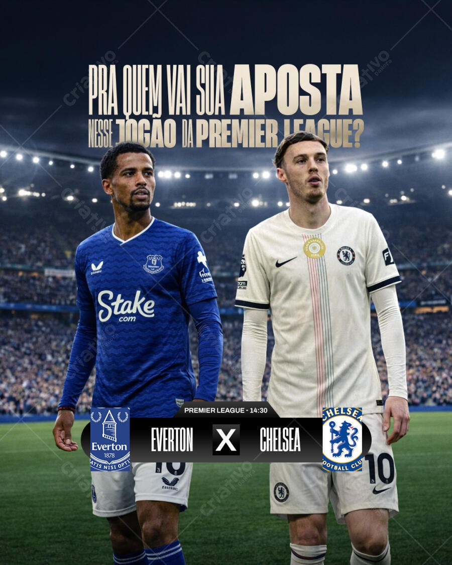Post Instagram Apostas Premier League Futebol PSD Editável