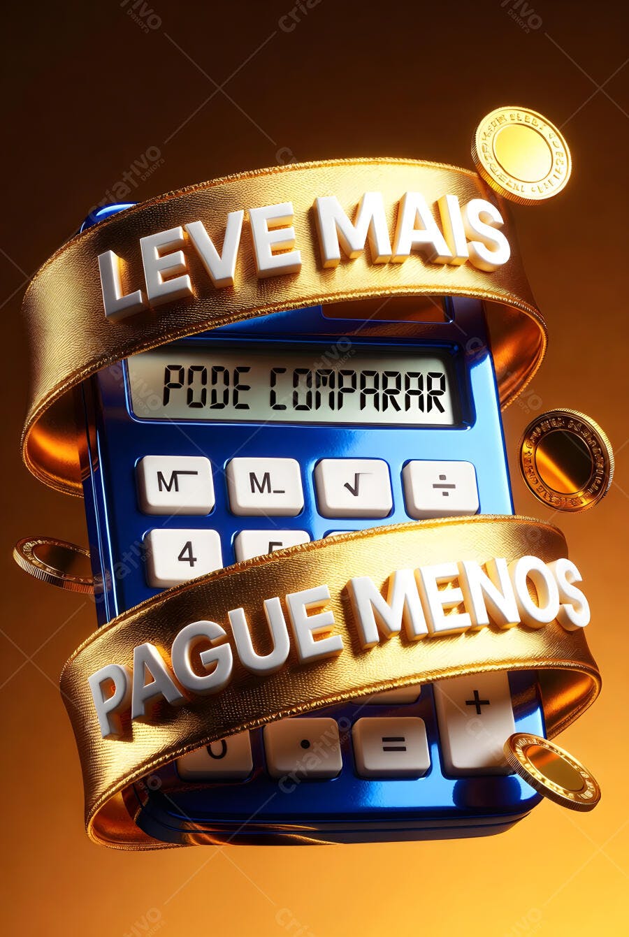 Foto Calculadora Azul Fita Dourada Leve Mais Pague Menos