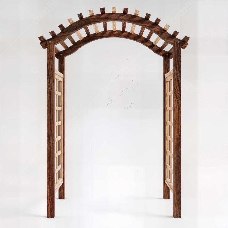 Foto Arco de Jardim Madeira Escura Pergolado Rústico