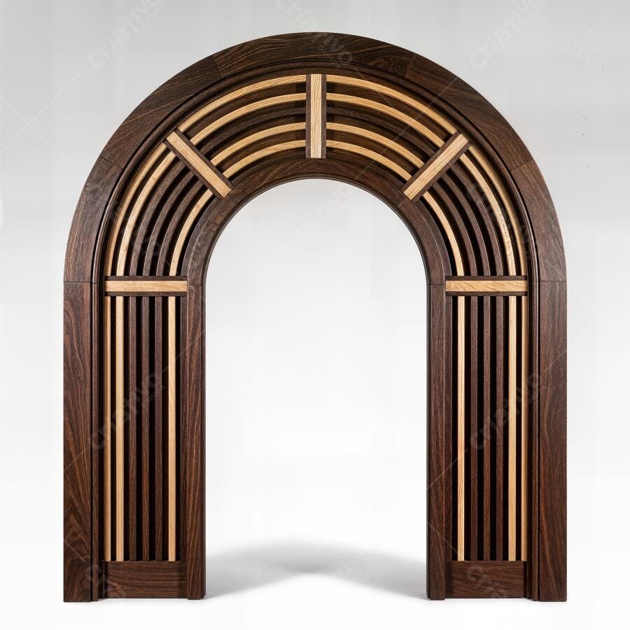Foto Arco de Madeira Escura e Clara Design Moderno