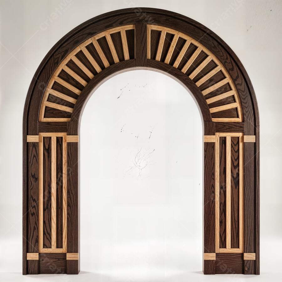 Foto Arco de Madeira Escura e Clara Design Clássico