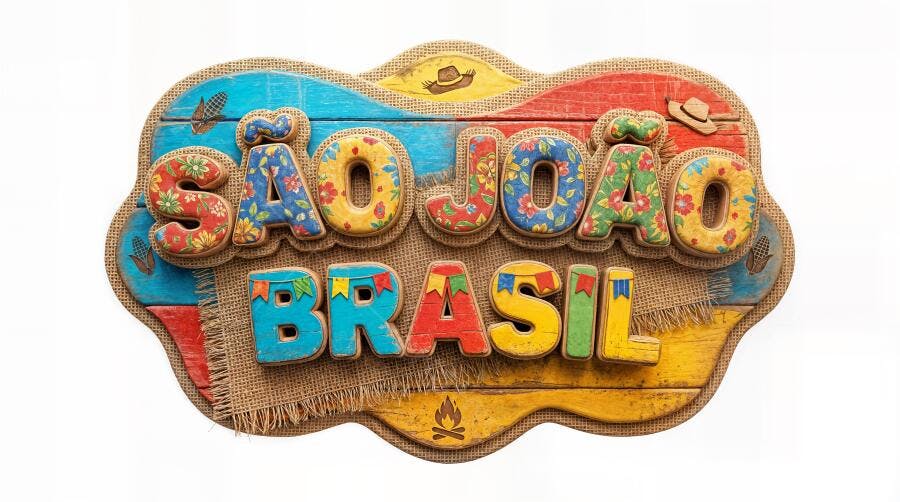 Foto Placa São João Brasil Tema Festa Junina Colorida