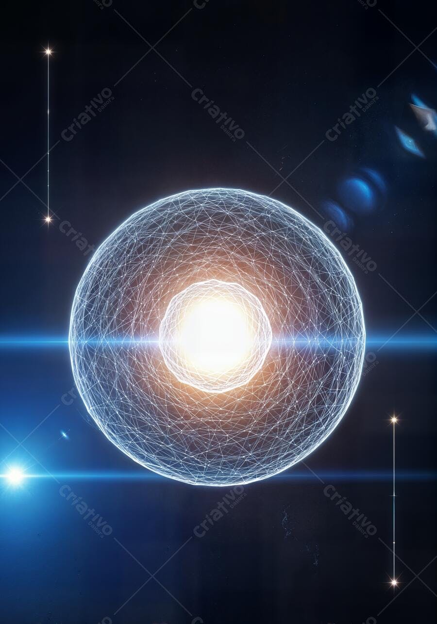 Foto Célula Molecular Abstrata Brilhante Fundo Escuro