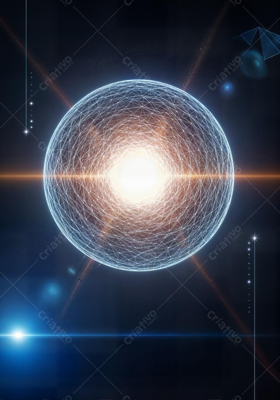 Fundo Abstrato Esfera Conectada Tecnologia Digital