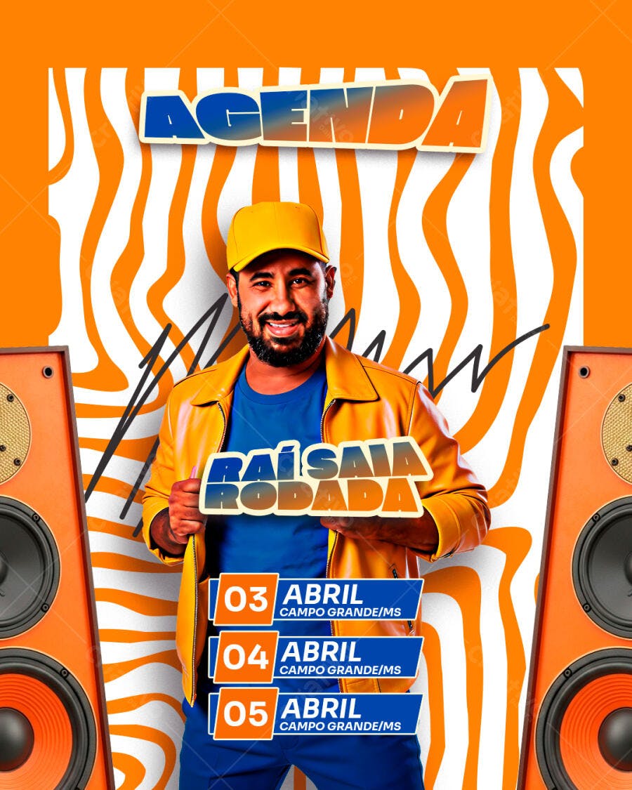 Flyer Agenda Show Evento Musical Abril PSD Editável