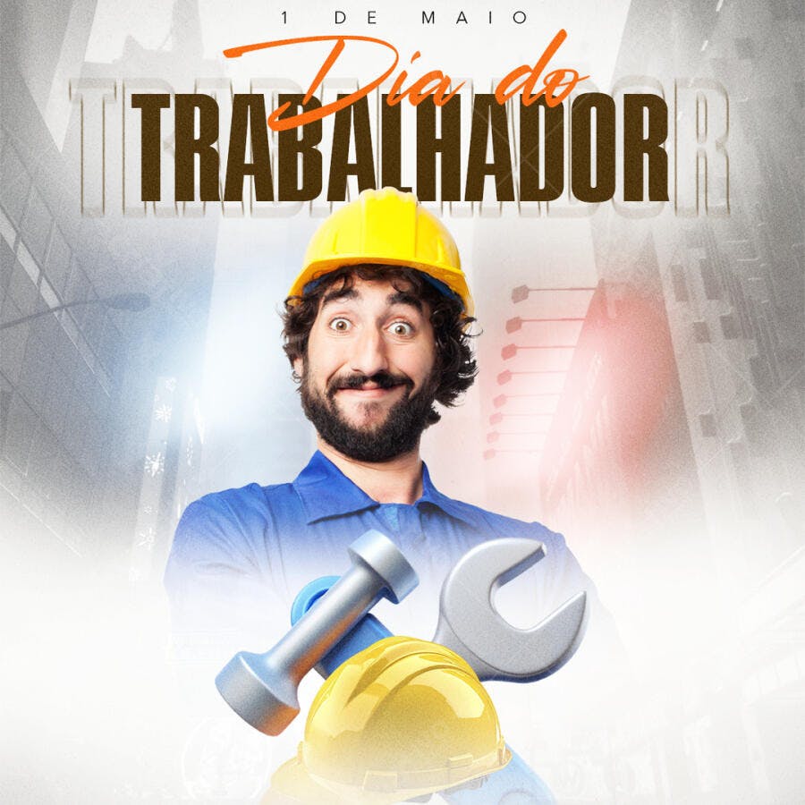 Post Dia do Trabalhador 1 de Maio PSD Editável