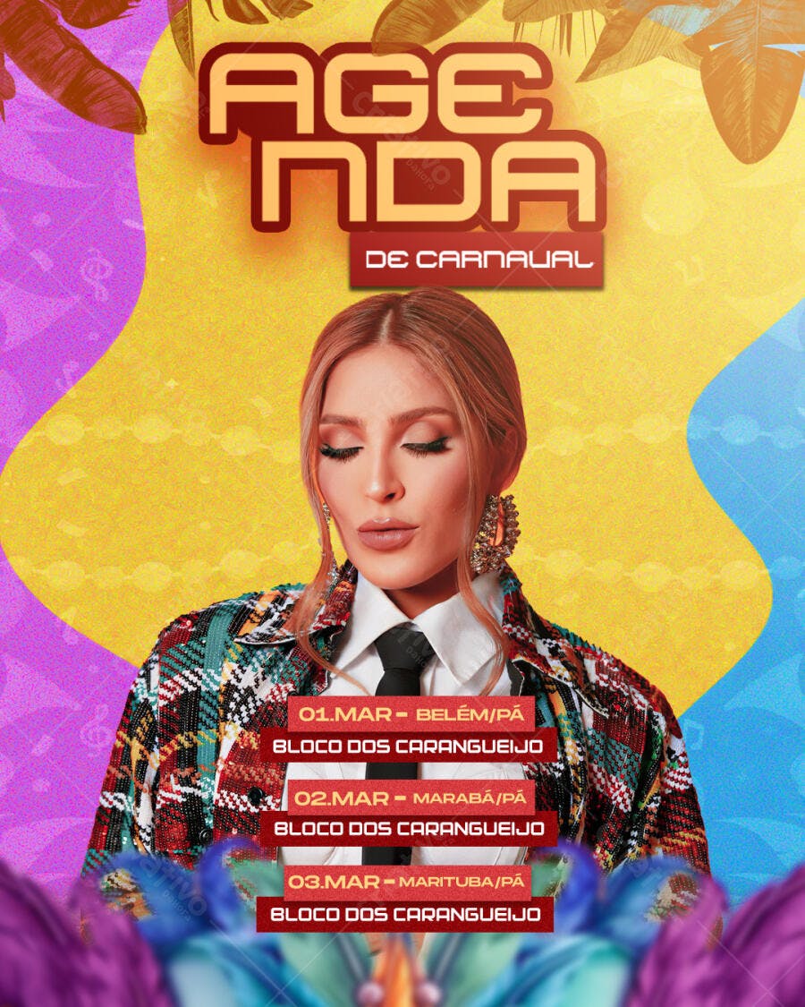 Agenda de Carnaval Bloco de Rua PSD Editável