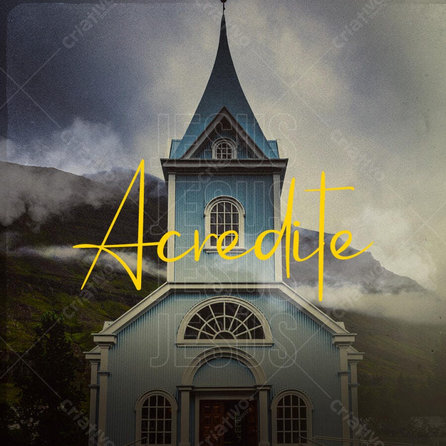 Post Instagram Igreja Cristã Acima de Tudo PSD Editável