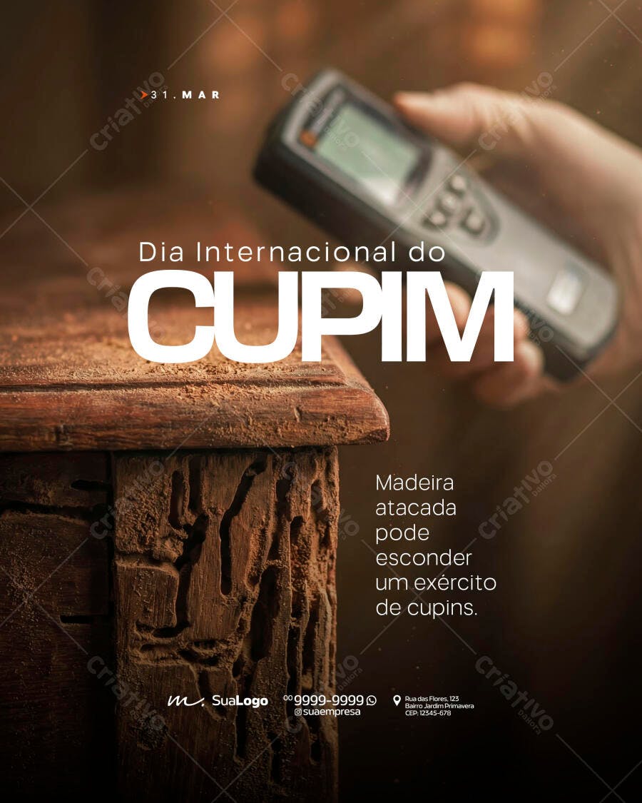 Post Instagram Dia Internacional do Cupim Dedetizadora PSD Editável