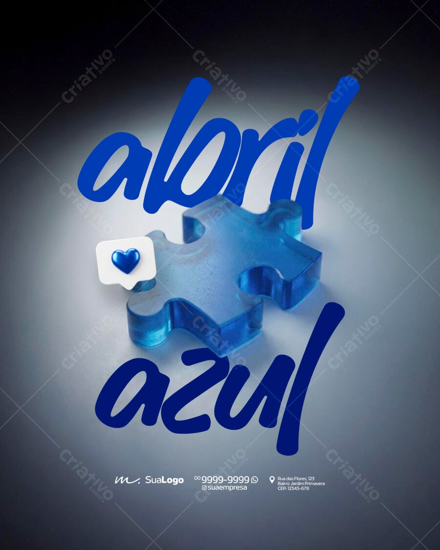 Post Instagram Abril Azul Conscientização PSD Editável