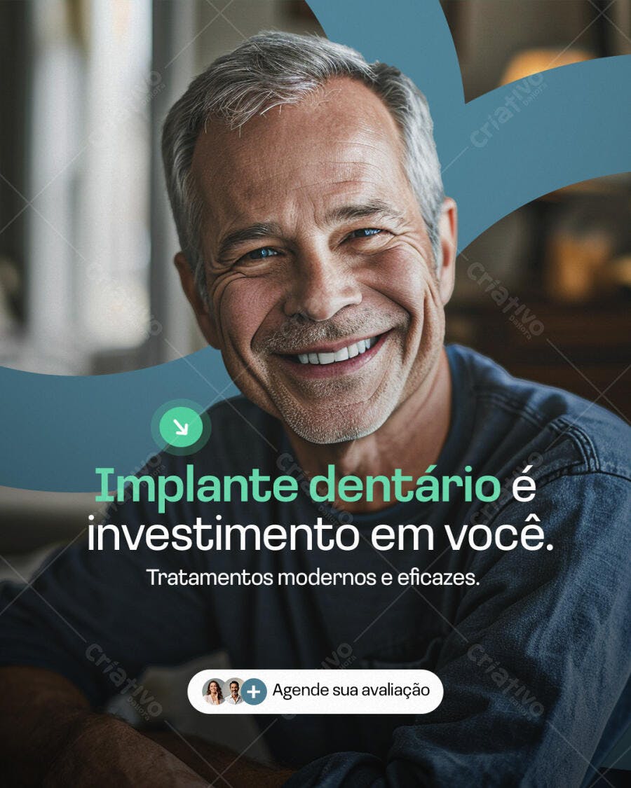 Post Instagram Implante Dentário Odontologia PSD Editável