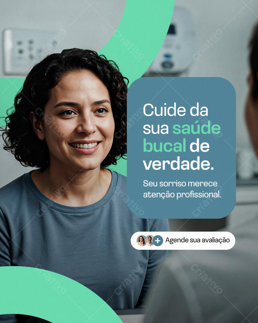 Post Instagram Odontologia Clínica Dentista PSD Editável