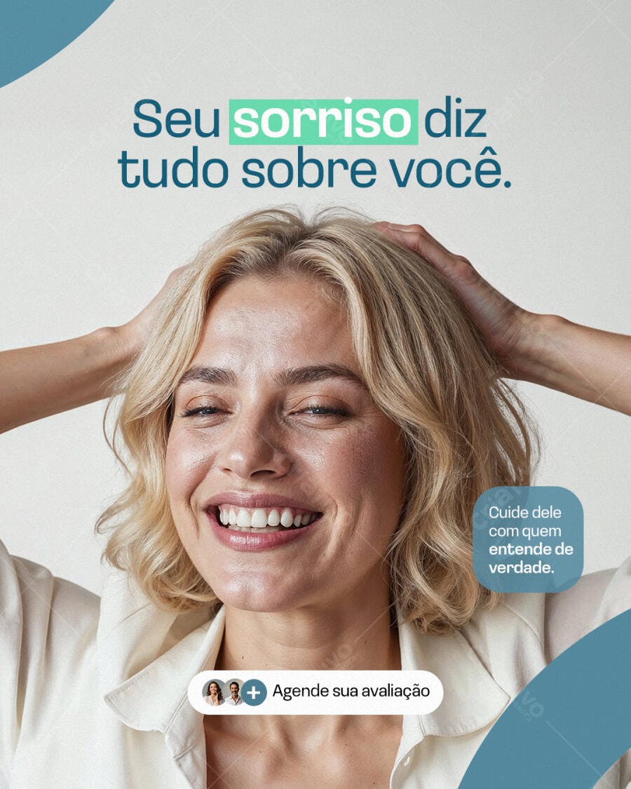 Post Instagram Odontologia Clínica Dentista PSD Editável
