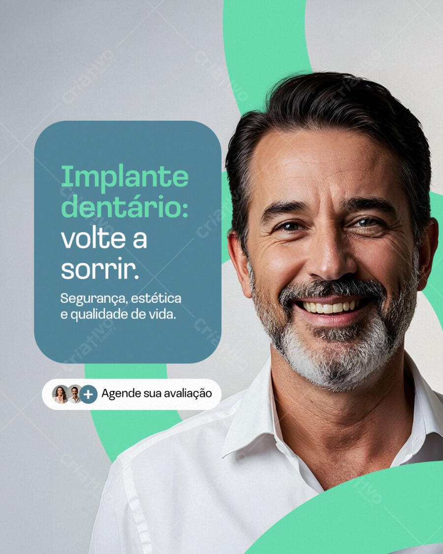 Post Instagram Implante Dentário Odontologia PSD Editável