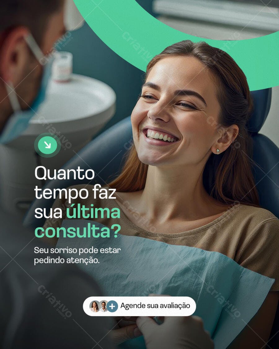 Post Instagram Odontologia Clínica Dentista PSD Editável