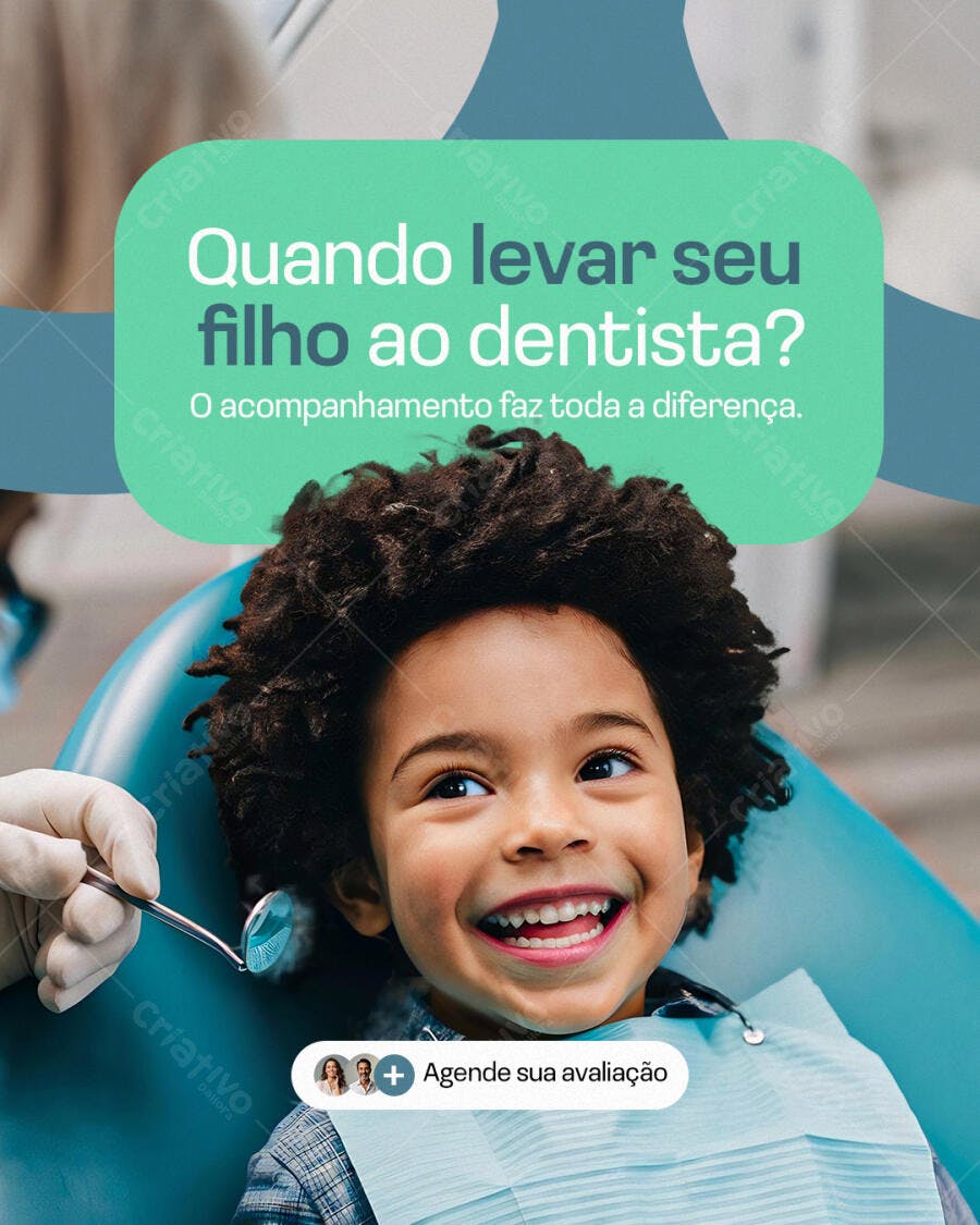 Post Instagram Odontologia Pediátrica PSD Editável