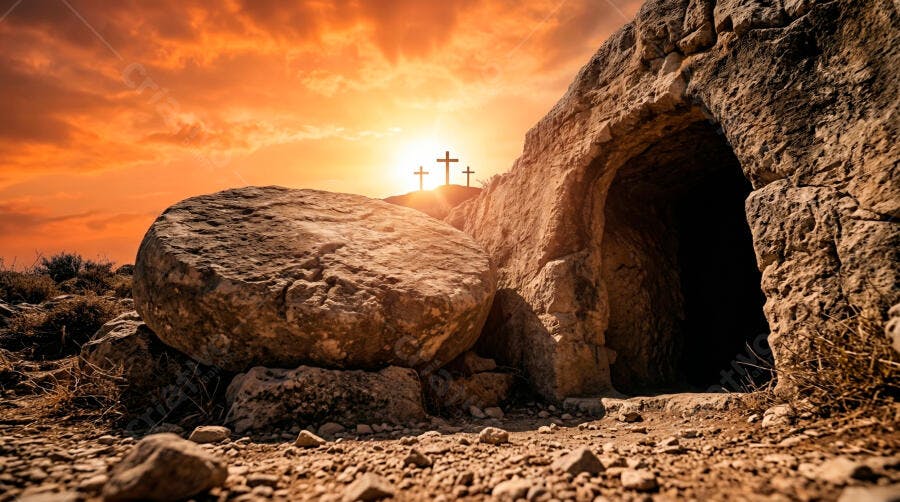 Foto Túmulo Vazio Cristo Ressurreição Páscoa Amanhecer