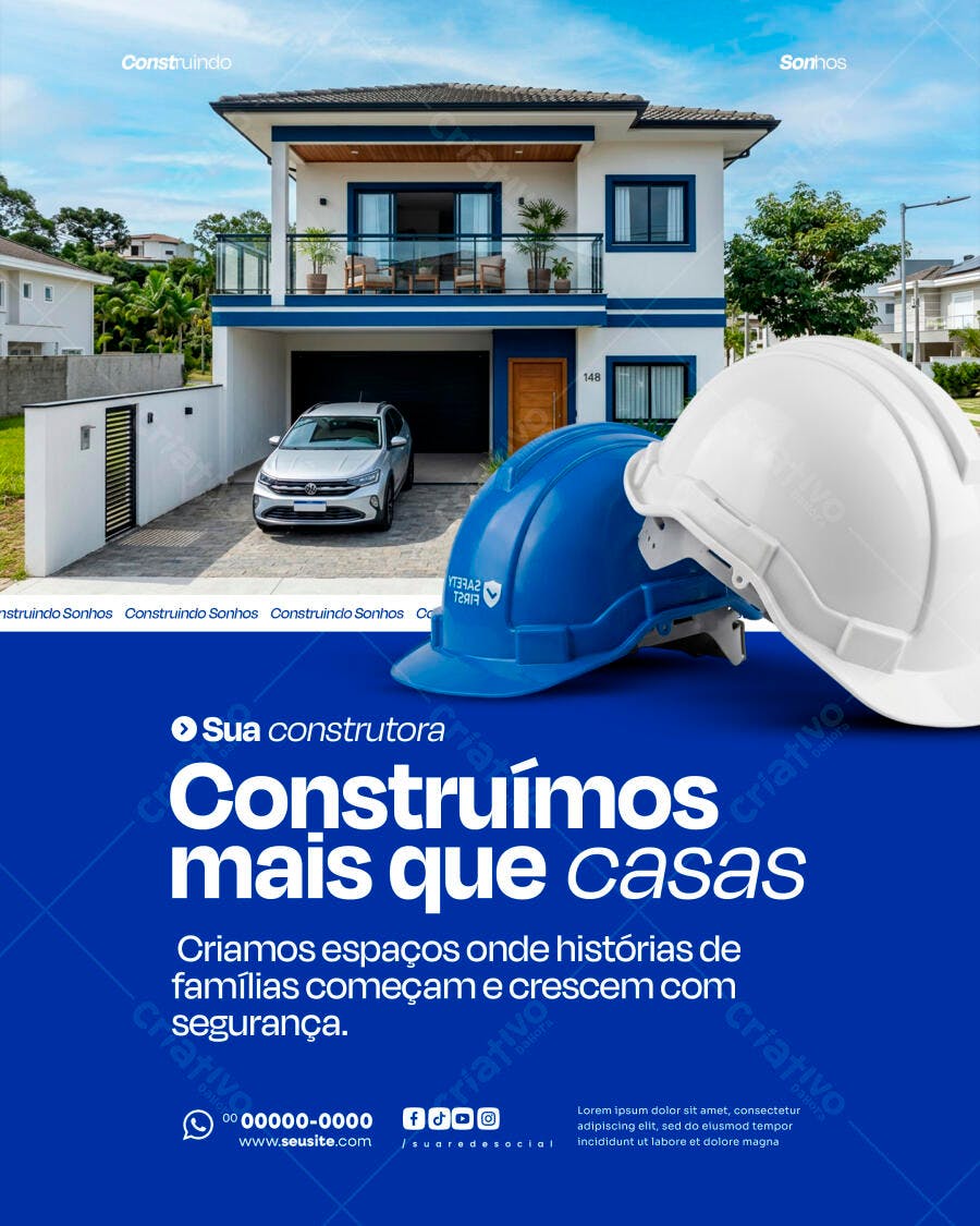 Post Instagram Construtora Imobiliária PSD Editável