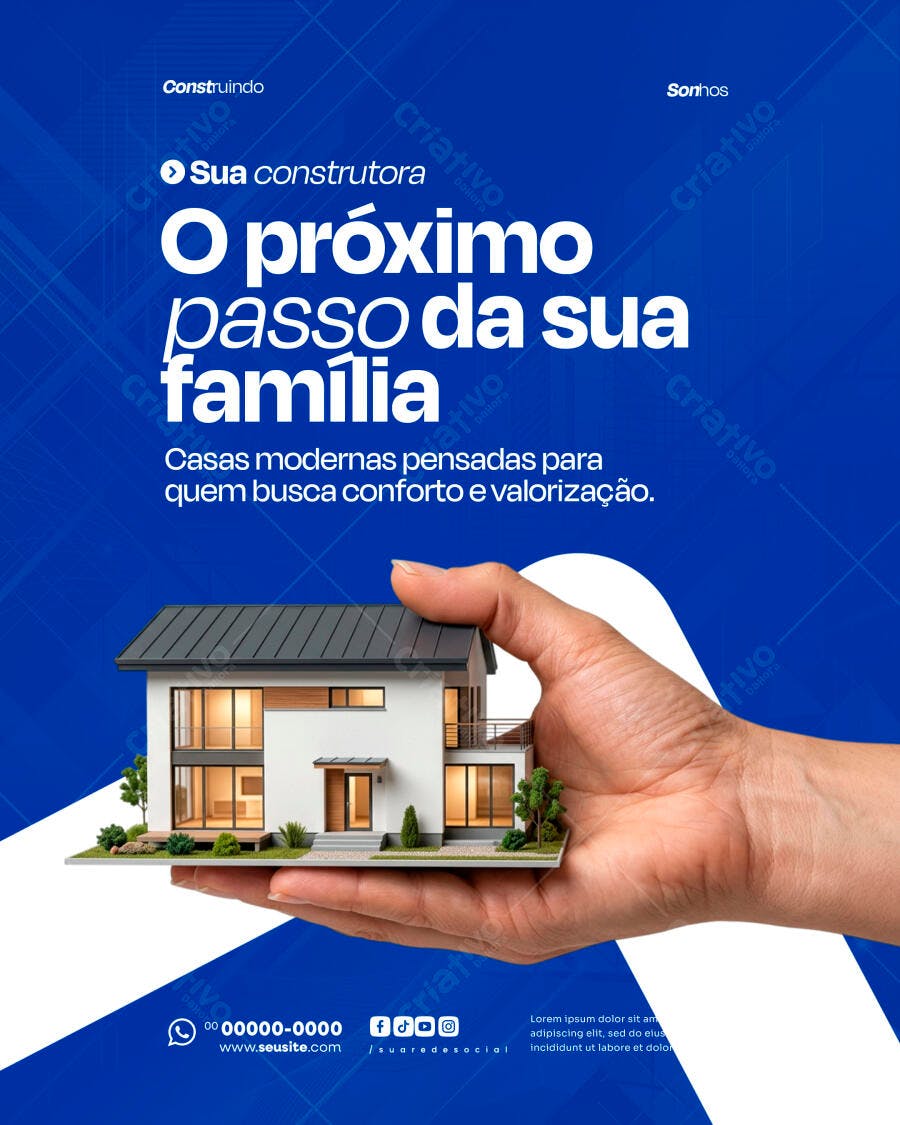 Post Instagram Construtora Imobiliária PSD Editável