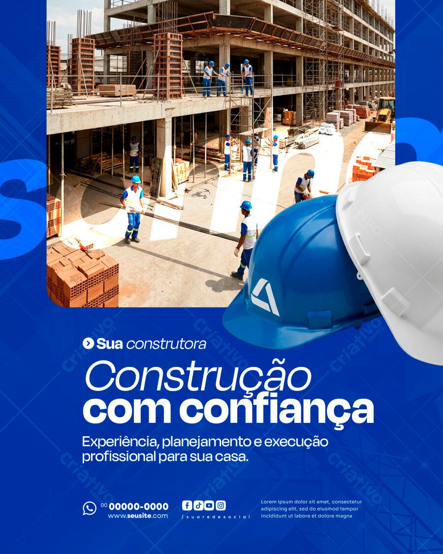 Flyer Construtora Engenharia Civil PSD Editável