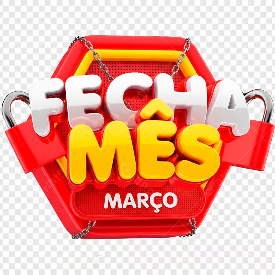 Elemento 3D Fechamento Mês Março Promoção PNG Fundo Transparente