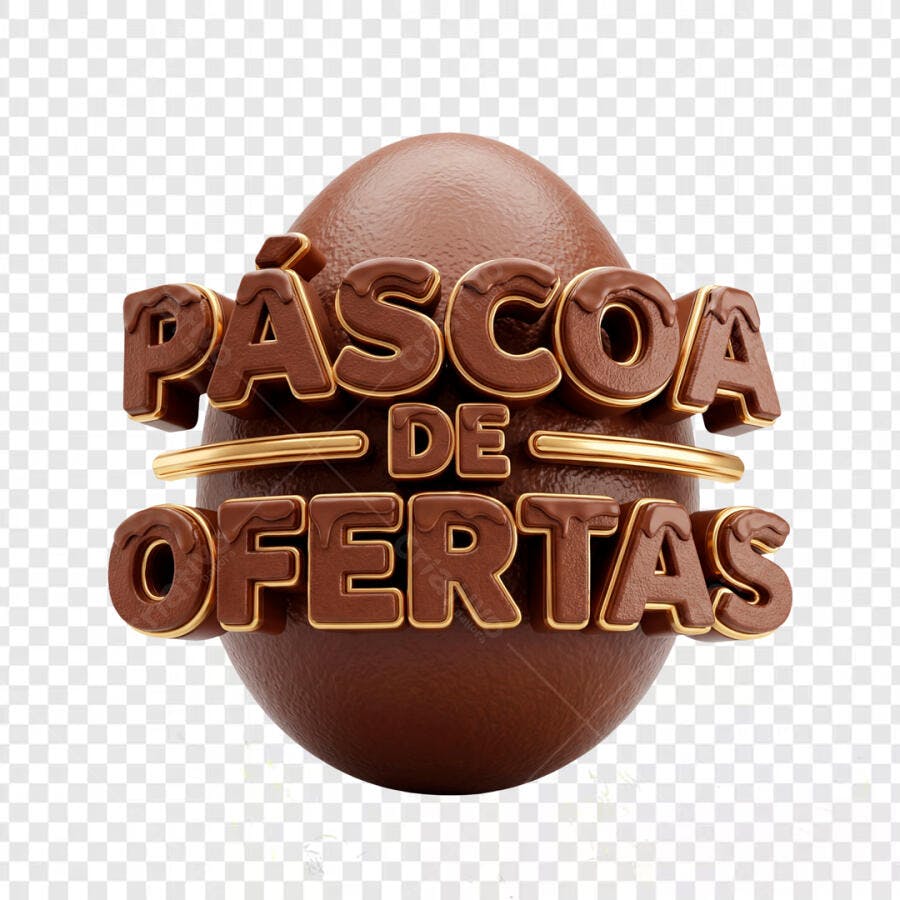 Elemento 3D Páscoa de Ofertas Ovo Chocolate PNG Fundo Transparente