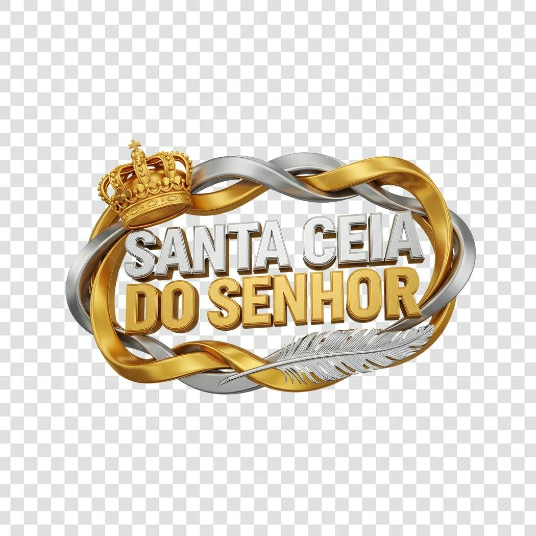 Elemento 3D Santa Ceia do Senhor Coroa Pena PNG Fundo Transparente