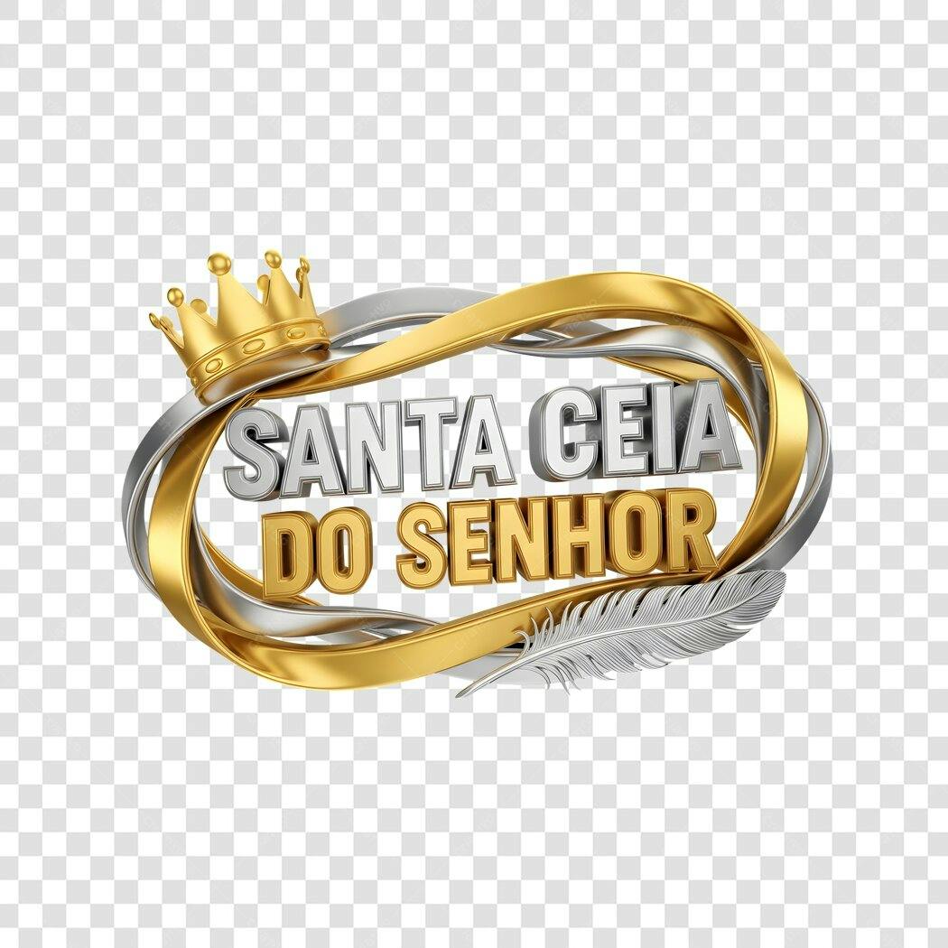 Elemento 3D Santa Ceia do Senhor Coroa Pena PNG Fundo Transparente