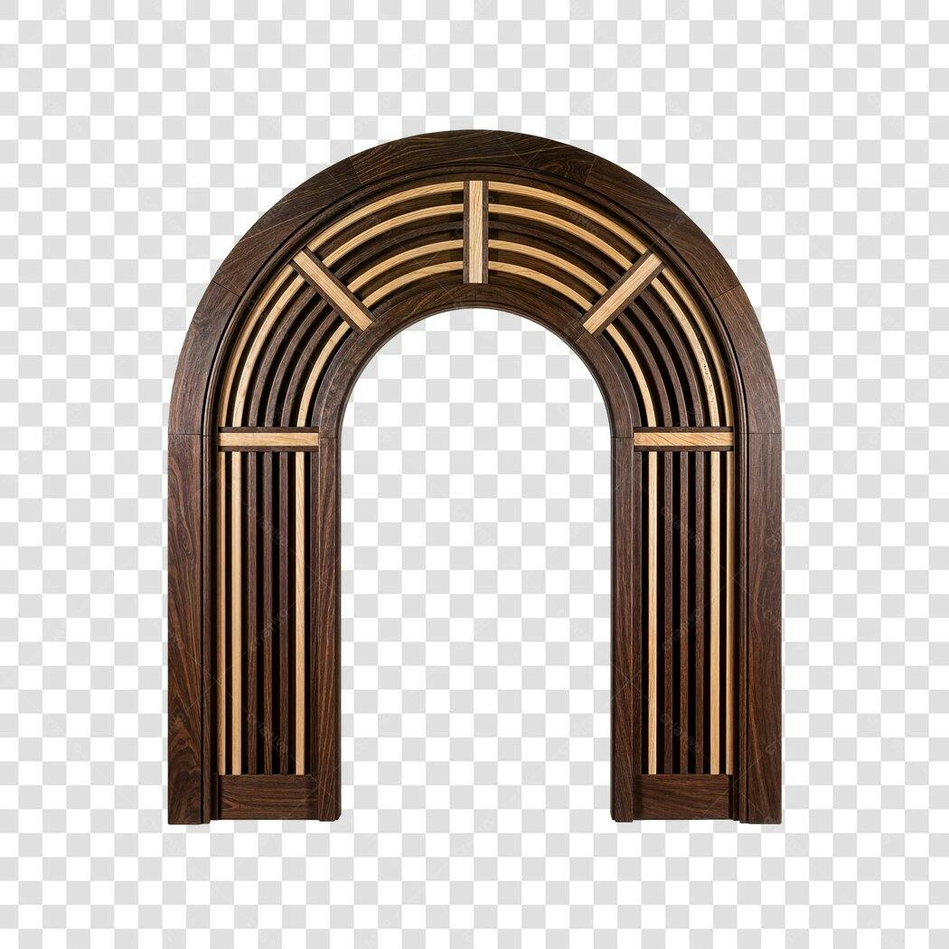 Foto Recortada Arco de Madeira Rústico PNG Fundo Transparente