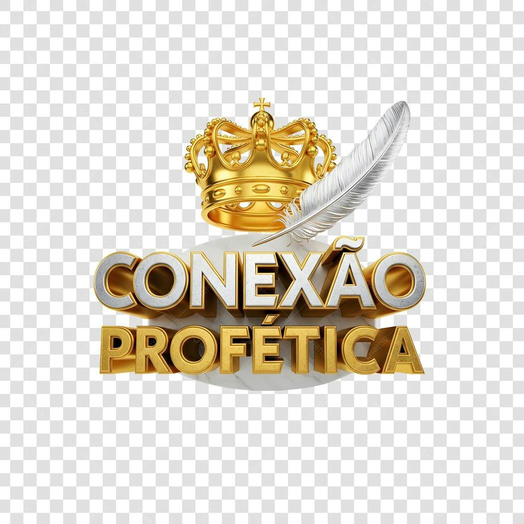 Elemento 3D Conexão Profética Coroa Pena PNG Fundo Transparente