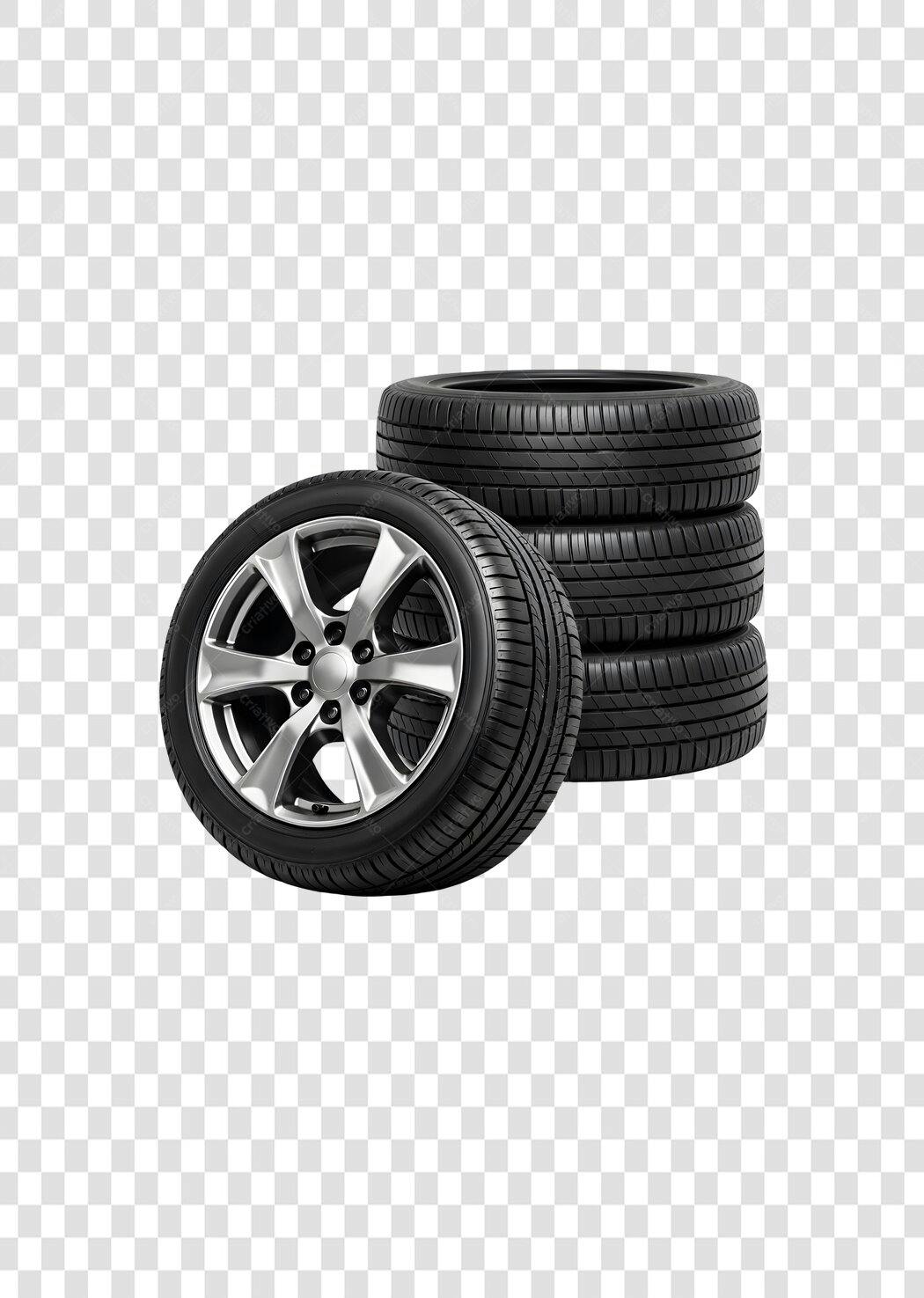 Foto Recortada Pneus Carro Roda Automotiva PNG Fundo Transparente