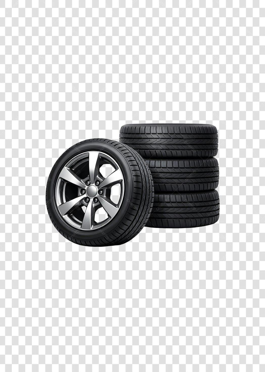 Foto Recortada Pneus Carro Roda Automotiva PNG Fundo Transparente