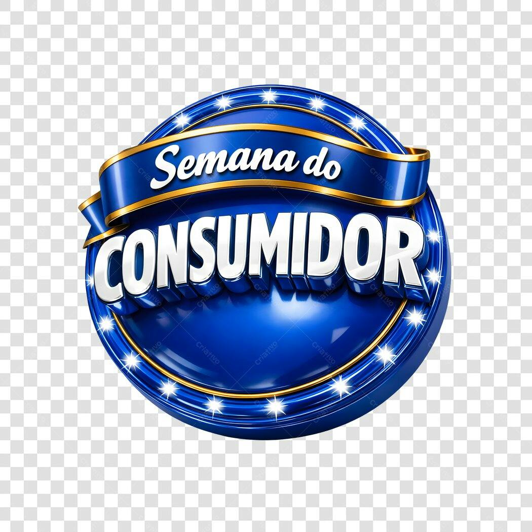 Elemento 3D Semana do Consumidor Março PNG Fundo Transparente