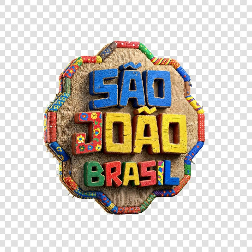 Elemento 3D São João Brasil Junho PNG Fundo Transparente