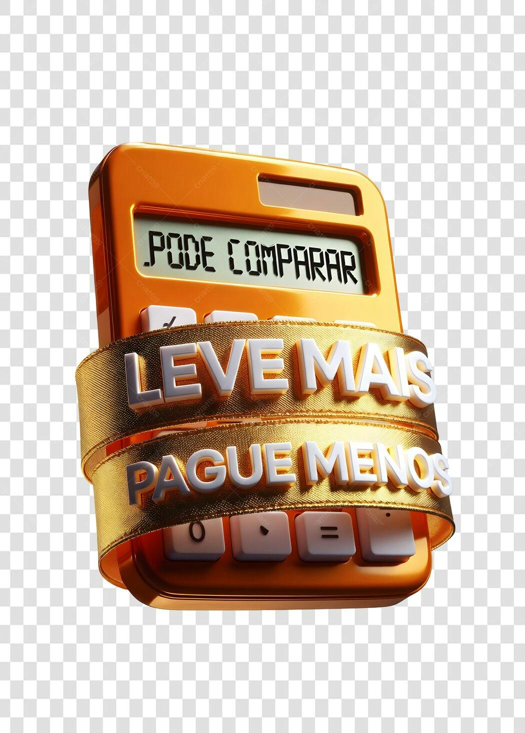 Elemento 3D Calculadora Promoção Leve Mais Pague Menos PNG Fundo Transparente