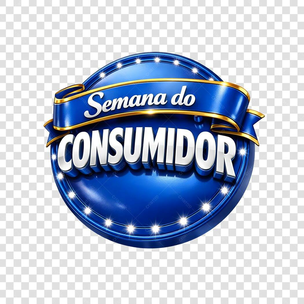 Elemento 3D Semana do Consumidor Março PNG Fundo Transparente