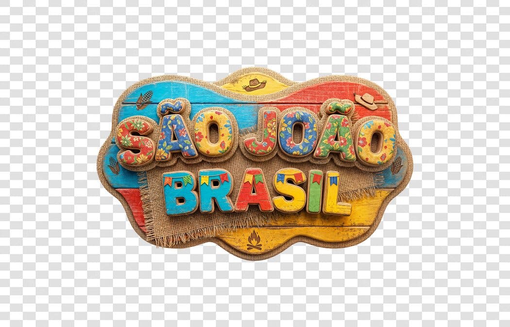 Elemento 3D São João Brasil Junho PNG Fundo Transparente