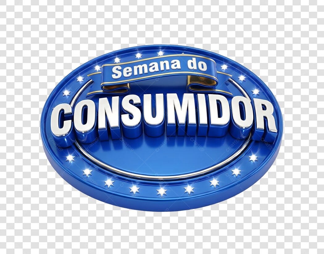 Elemento 3D Semana do Consumidor Março PNG Fundo Transparente