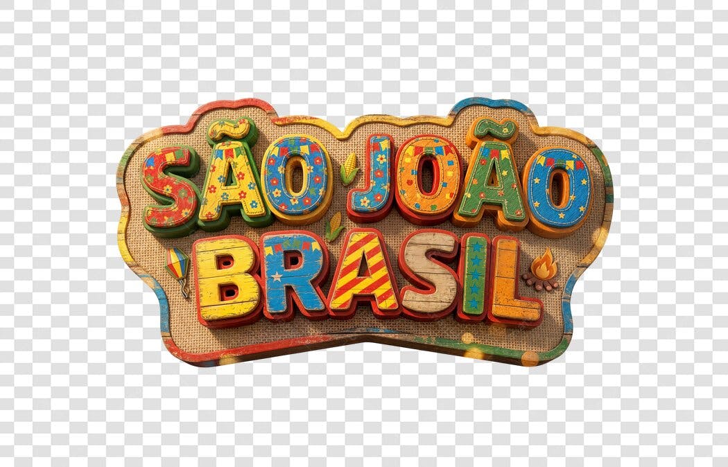 Elemento 3D São João Brasil Festa Junina PNG Fundo Transparente