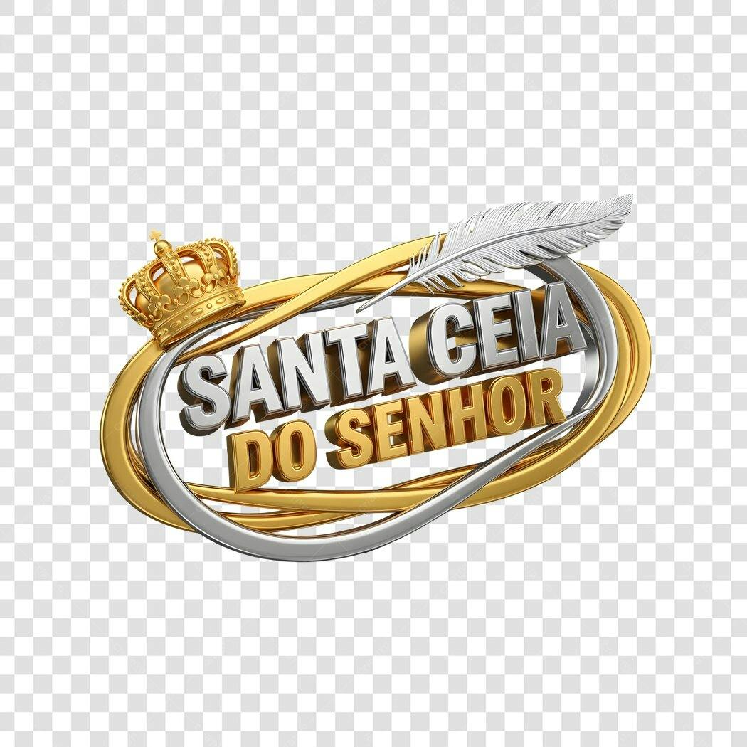 Elemento 3D Santa Ceia do Senhor Coroa Pena PNG Fundo Transparente